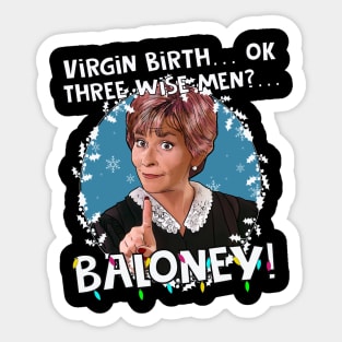 Judge Judy - 3 wise men? Baloney! Christmas Sticker